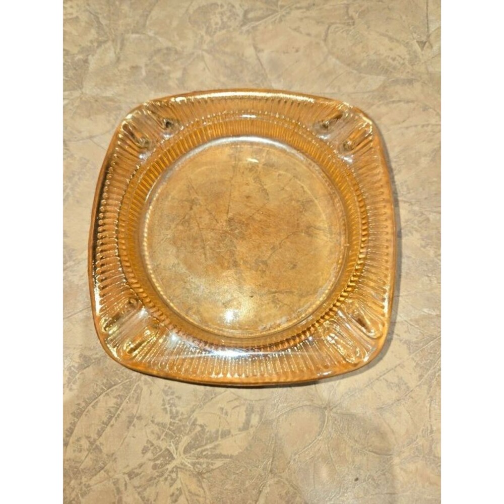 Vintage Jeannette Glass Marigold Carnival Glass Ashtray